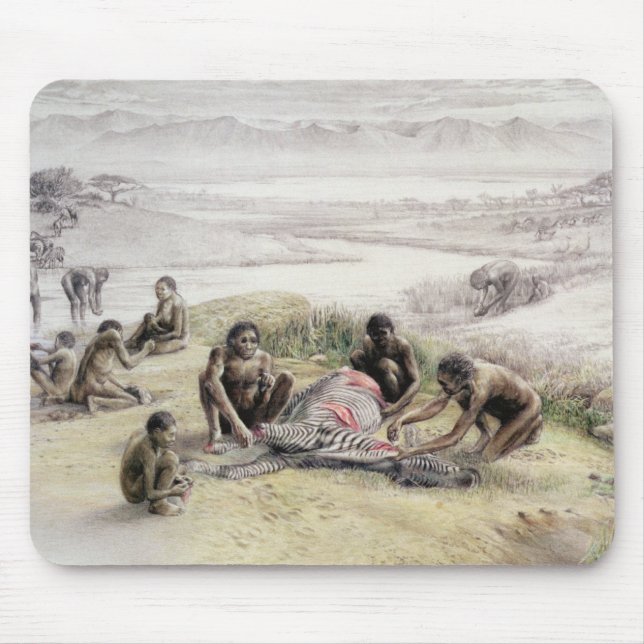 Impression of a camp occupied by Homo habilis Mouse Mat (Front)