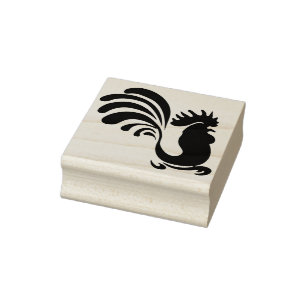 impression rooster silhouette art stamp