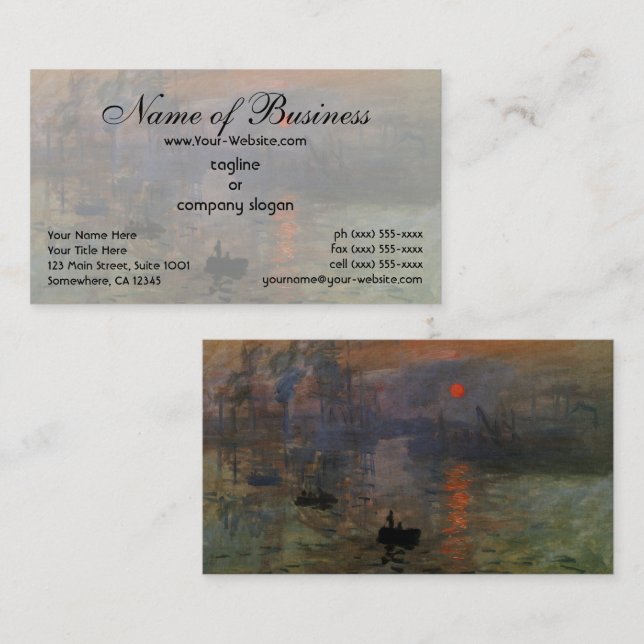 Impression, Sunrise by Claude Monet Business Card (Front/Back)