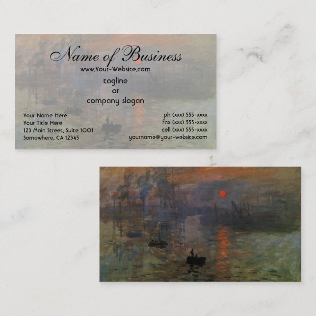 Impression, Sunrise by Claude Monet Business Card (Front/Back)