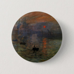 Impression Sunrise by Claude Monet, Vintage Art 6 Cm Round Badge