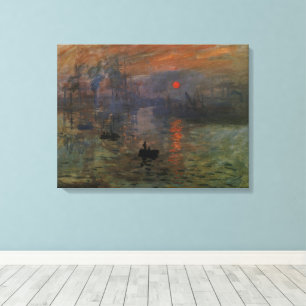 Impression Sunrise by Claude Monet, Vintage Art Canvas Print