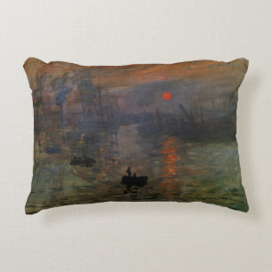 Impression Sunrise by Claude Monet, Vintage Art Decorative Cushion