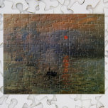Impression Sunrise by Claude Monet, Vintage Art Jigsaw Puzzle<br><div class="desc">Impression, Sunrise (1872) by Claude Monet is a vintage impressionism fine art nautical painting. The position of the sun looks like it could also be a sunset. A maritime seascape at Le Havre Harbour, France with several boats in the foreground at sunrise. About the artist: Claude Monet (1840-1926) was a...</div>