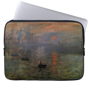 Impression Sunrise by Claude Monet, Vintage Art Laptop Sleeve
