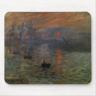 Impression Sunrise by Claude Monet, Vintage Art Mouse Mat