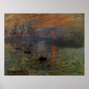 Impression Sunrise by Claude Monet, Vintage Art Poster