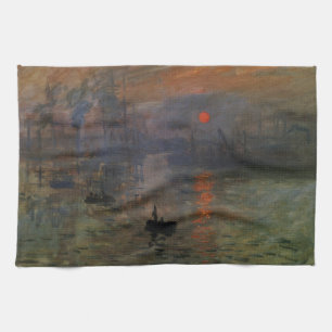 Impression Sunrise by Claude Monet, Vintage Art Tea Towel