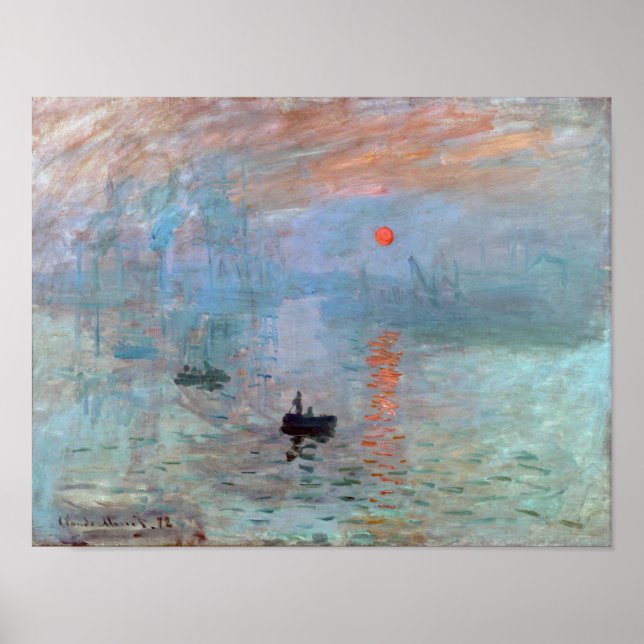Impression, Sunrise, Claude Monet, 1872 Poster (Front)