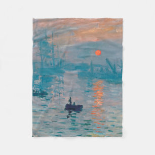 Impression Sunrise claude monet impressionist Fleece Blanket