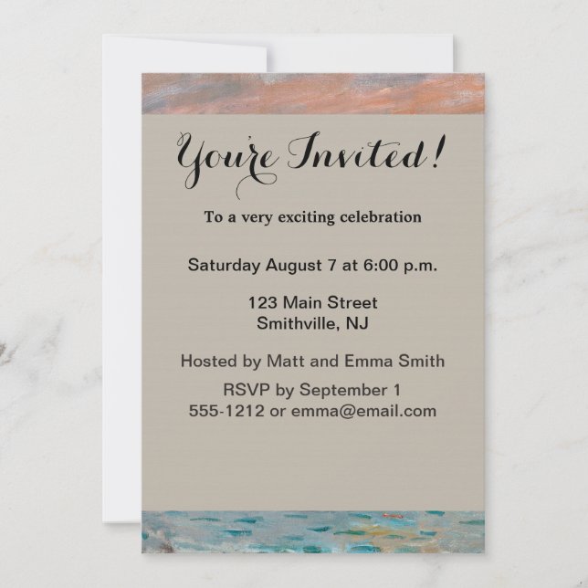 Impression Sunrise claude monet impressionist Invitation (Front)