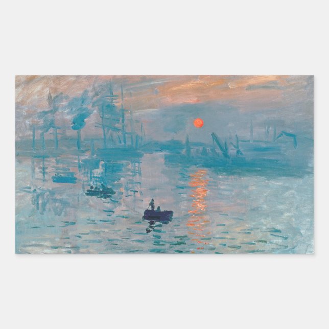 Impression Sunrise claude monet impressionist Rectangular Sticker (Front)