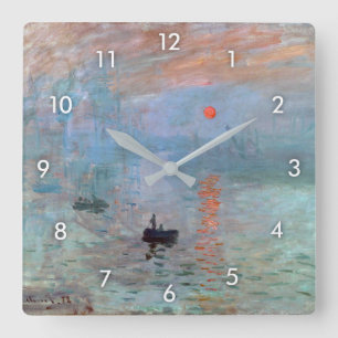 Impression, Sunrise, Claude Monet Square Wall Clock