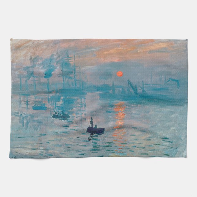 Impression Sunrise Claude Monet  Tea Towel (Horizontal)