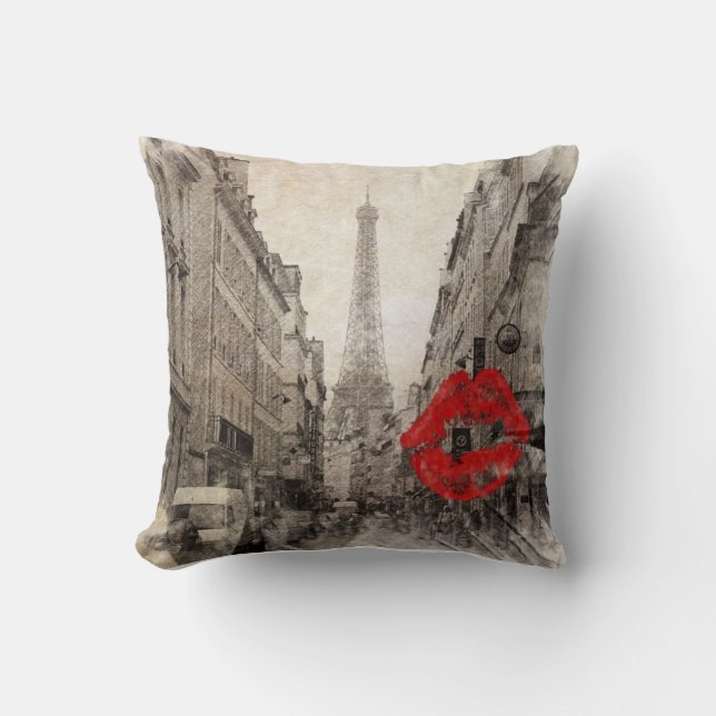 impressionism autumn landscape paris eiffel tower cushion (Front)