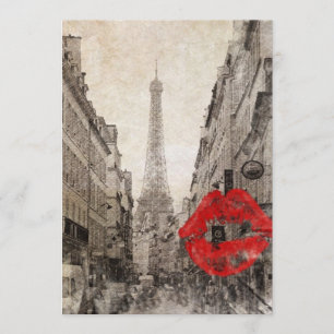 impressionism autumn landscape paris eiffel tower invitation