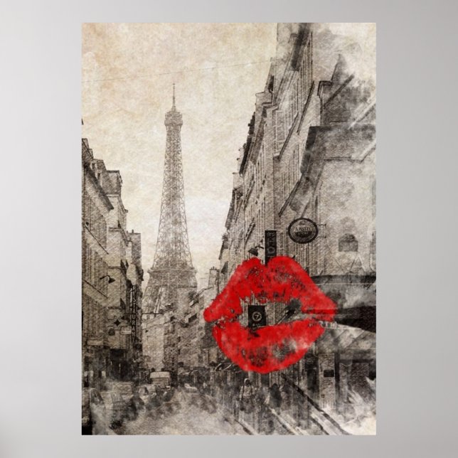 impressionism autumn landscape paris eiffel tower poster (Front)