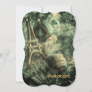 Impressionism french country chic eiffel tower invitation