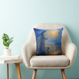 Impressionism Holy Mary and Baby Jesus Cushion