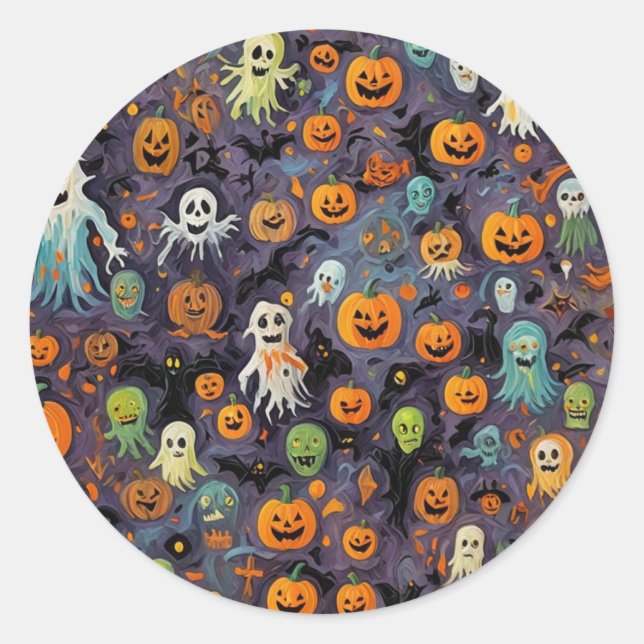 Impressionism Melting Ghosts Classic Round Sticker (Front)