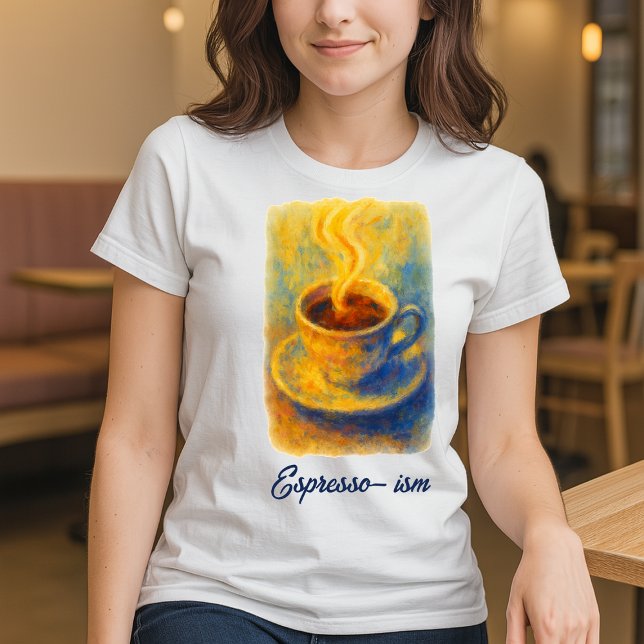 Impressionism Painting of Espresso Coffee Cup T-Shirt (Creator Uploaded)