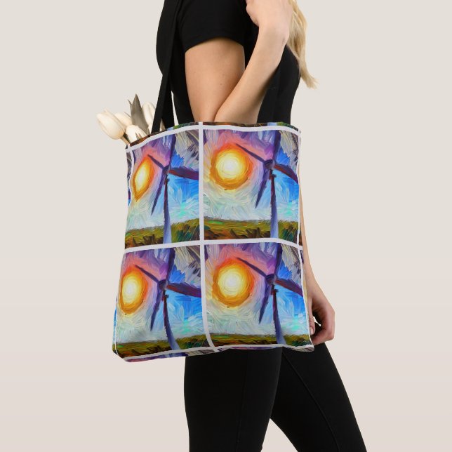 Impressionism Solar and Wind Power Tote Bag (Close Up)