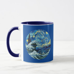 IMPRESSIONISM STARRY NIGHT WAVE OF KANAGAWA ART MUG