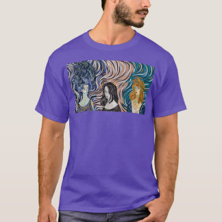 impressionism strokes women face portrait T-Shirt