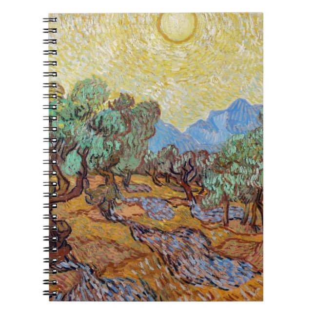 Impressionism Vincent Van Gogh Olive Trees Famous Notebook (Front)