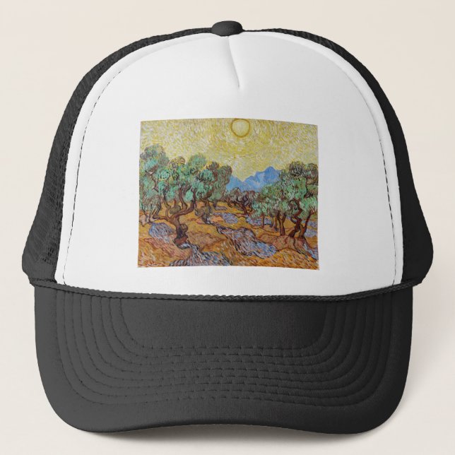 Impressionism Vincent Van Gogh Olive Trees Famous Trucker Hat (Front)