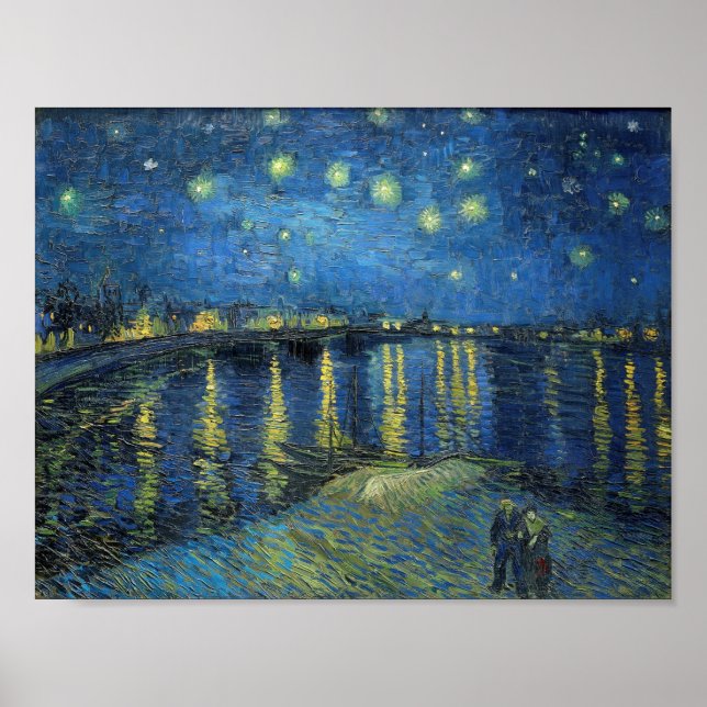 Impressionism Vincent Van Gogh Starry Night Over Poster (Front)