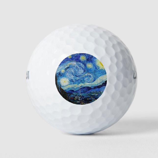 Impressionism Vincent Van Gogh Starry Starry Night Golf Balls (Front)