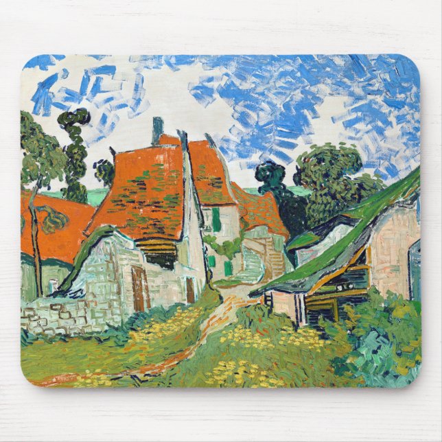 Impressionism Vincent Van Gogh Street in Auvers Mouse Mat (Front)