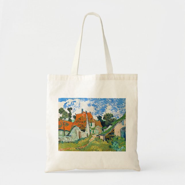 Impressionism Vincent Van Gogh Street in Auvers Tote Bag (Front)