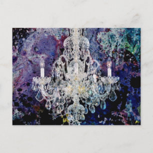 impressionism watercolor Edwardian Chandelier Postcard
