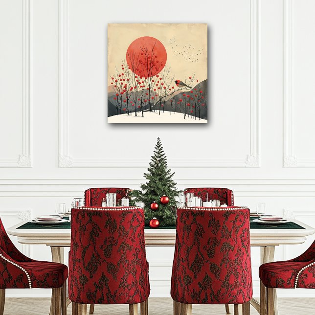 Impressionist Art Setting Sun Mountains Trees Poster (Creator Uploaded)