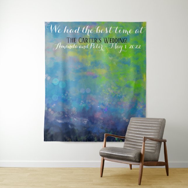 Impressionist background for wedding guest photos tapestry (In Situ)