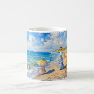 Impressionist Beach Scene – People by the Sea Art  Coffee Mug