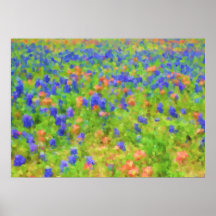 Impressionist Bluebonnet Poster