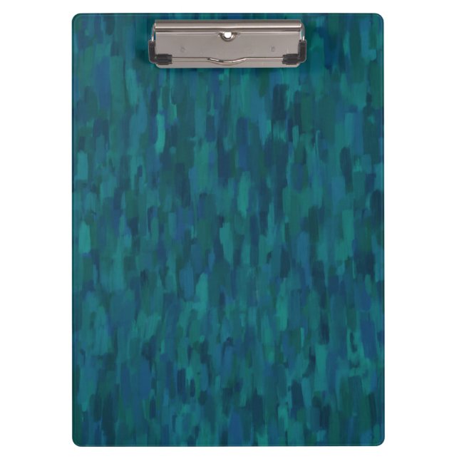 Impressionist Brush Strokes, Navy, Teal, Blue Clipboard (Front)