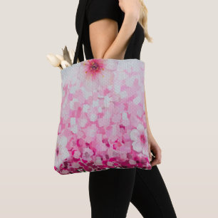 Impressionist cherry blossoms tote bag