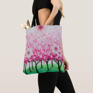 Impressionist cherry blossoms  tote bag