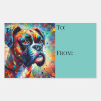 Impressionist Colourful Pop Art Boxer Dog Painting