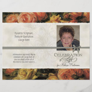 Impressionist Coral Yellow Rose 2 Memorial Service