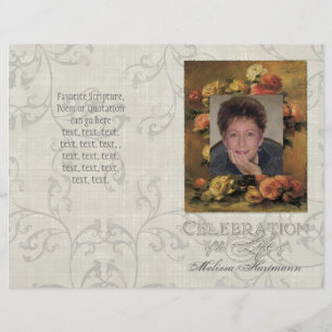 Impressionist Coral Yellow Rose 2 Memorial Service