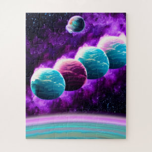 Impressionist Cosmic Amazing Purple Universe Space Jigsaw Puzzle