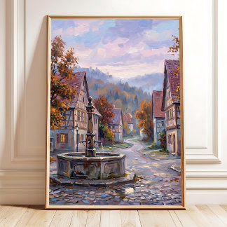 Impressionist Countryside Dawn Wall Art Canvas