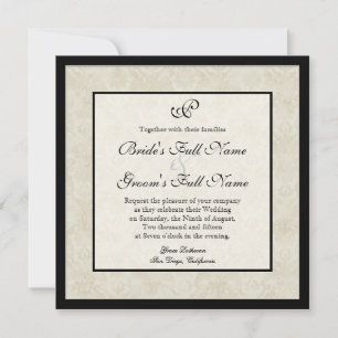 Impressionist Cream Pink Roses - Wedding Invites