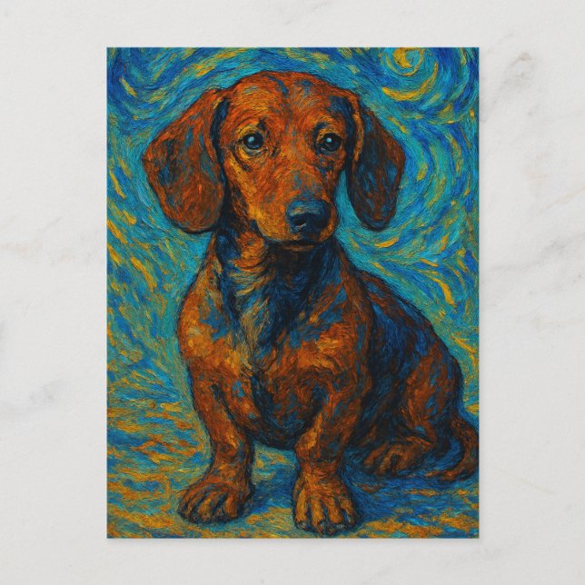 Impressionist Dachshund  Postcard (Front)