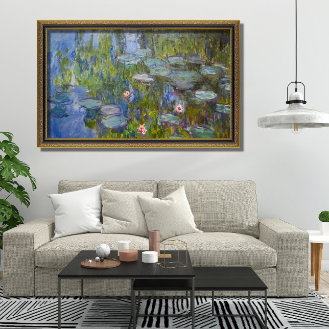 Impressionist Elegance: Claude Monet Water Lilies Poster ("A Tranquil Symphony: The Beauty of Monet's Water Lilies (1919)")